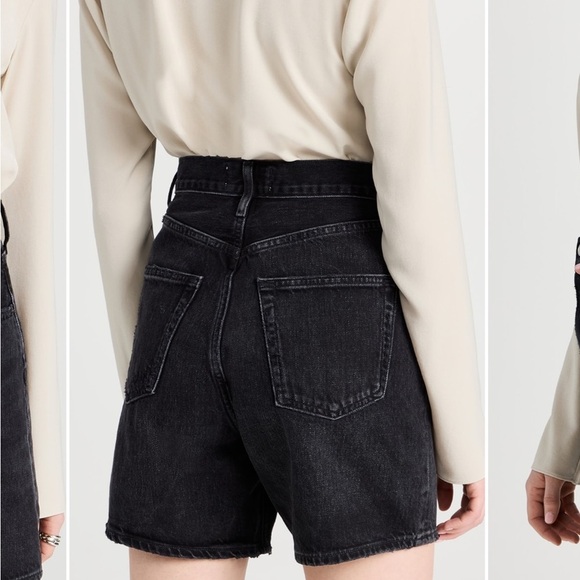 Agolde Stella High Rise Shorts Black - Picture 1 of 12